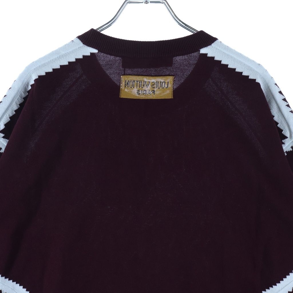 Louis Vuitton Short Sleeve Intarsia Knit Bordeaux Sweater — view 4
