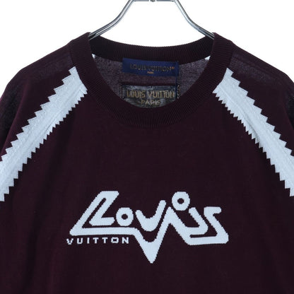 Louis Vuitton Short Sleeve Intarsia Knit Bordeaux Sweater — view 3