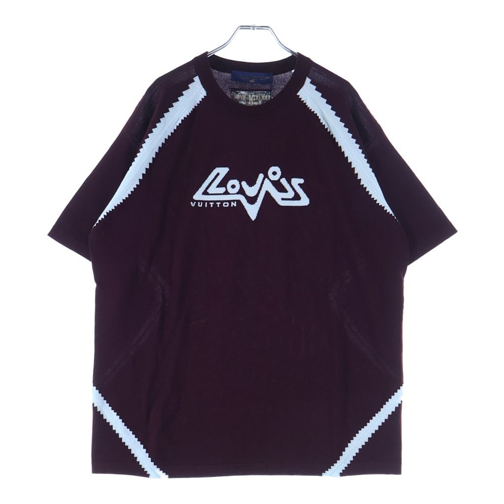 Louis Vuitton Short Sleeve Intarsia Knit Bordeaux Sweater