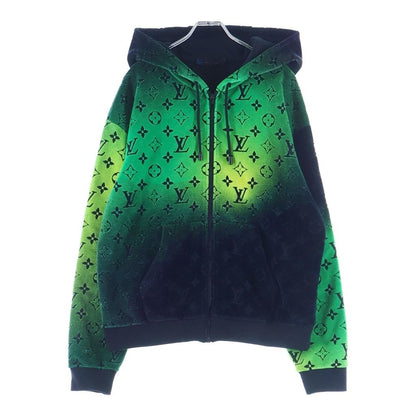 Louis Vuitton Monogram Velvet Gradient Zip Up Hoodie Green Black