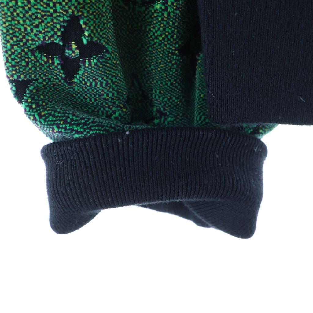 Louis Vuitton Monogram Velvet Gradient Zip Up Hoodie Green Black — view 5