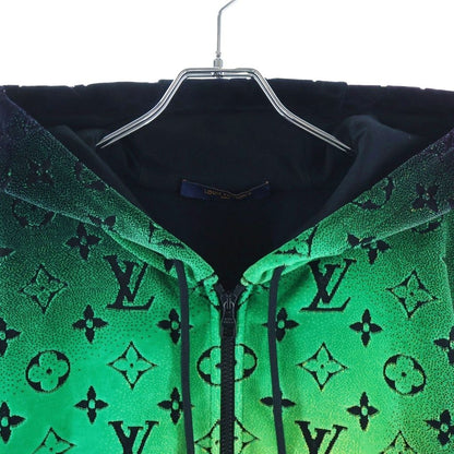 Louis Vuitton Monogram Velvet Gradient Zip Up Hoodie Green Black — view 3