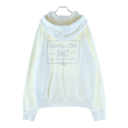 Dior Back Logo Embroidery Hoodie White Cotton