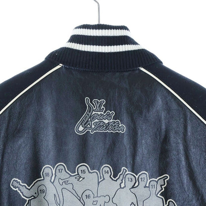 Louis Vuitton LV Logo Varsity Jacket Stadium Black Leather — view 4