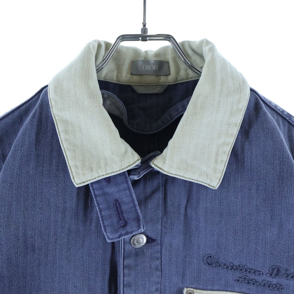 Dior Herringbone Jacket Blue 44 Overalls — view 3