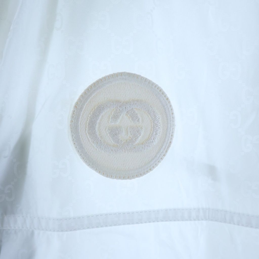Gucci GG Jacquard Hooded Zip Up Nylon Jacket White — view 5
