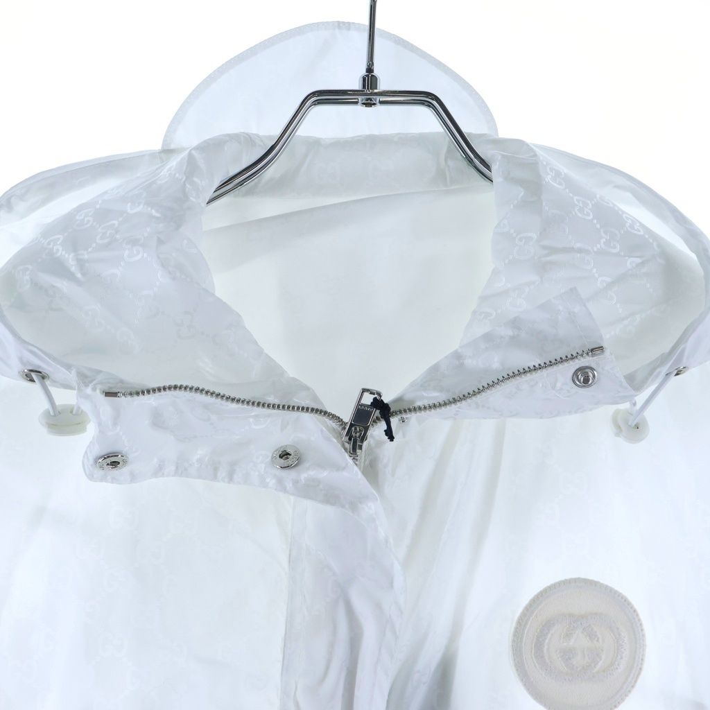Gucci GG Jacquard Hooded Zip Up Nylon Jacket White — view 3