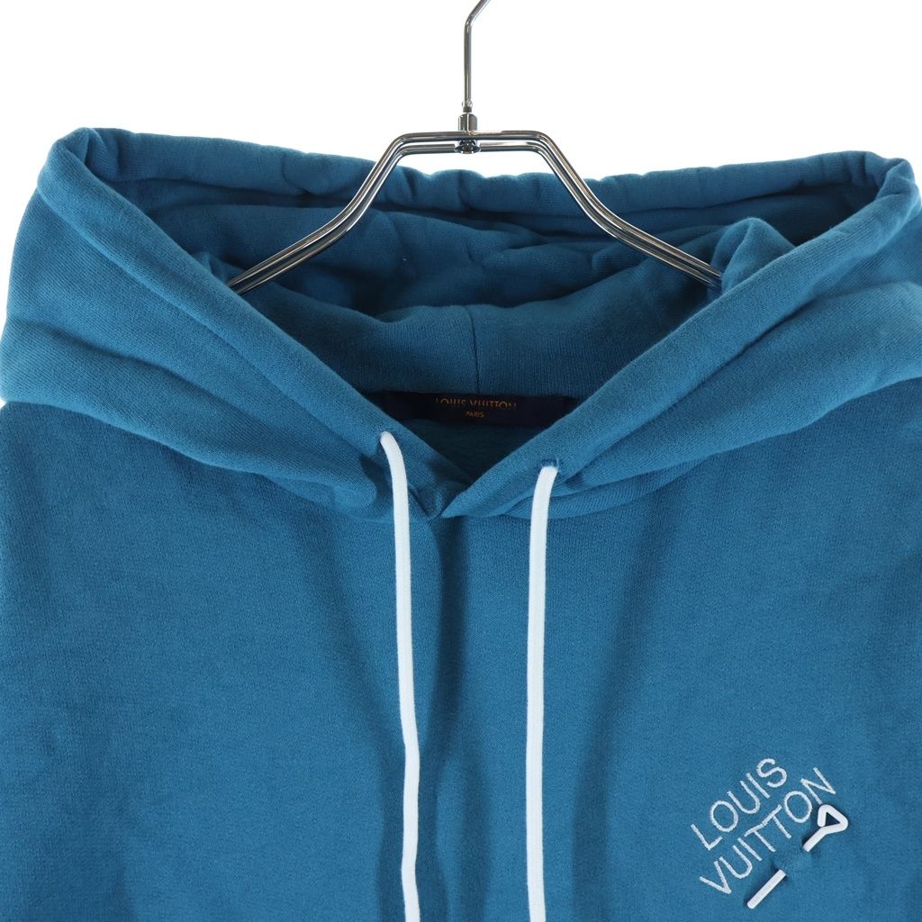 Louis Vuitton Signature Hoodie with Embroidery Pullover Sweatshirt Blue — view 3
