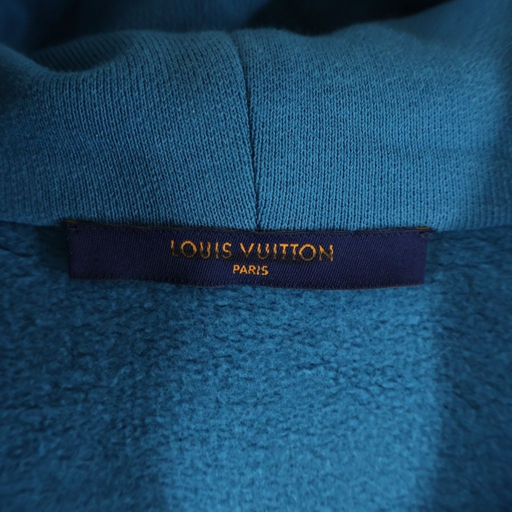 Louis Vuitton Signature Hoodie with Embroidery Pullover Sweatshirt Blue — view 6