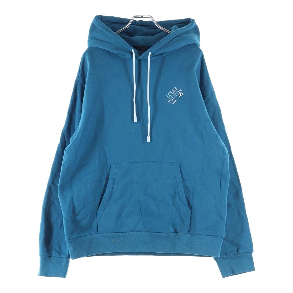 Louis Vuitton Signature Hoodie with Embroidery Pullover Sweatshirt Blue