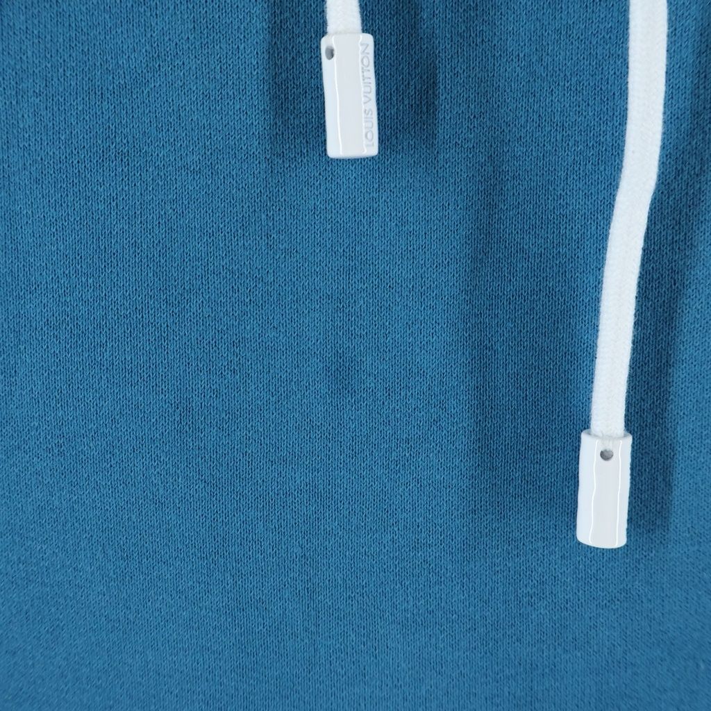 Louis Vuitton Signature Hoodie with Embroidery Pullover Sweatshirt Blue — view 5