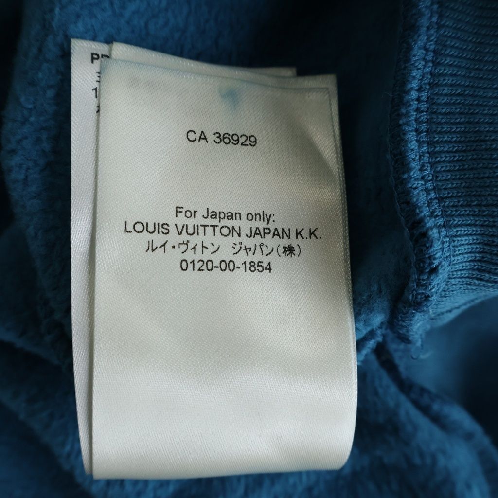 Louis Vuitton Signature Hoodie with Embroidery Pullover Sweatshirt Blue — view 8