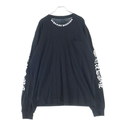 Chrome Hearts CH LS Neck Logo Print Sleeve Long T-Shirt Top Black