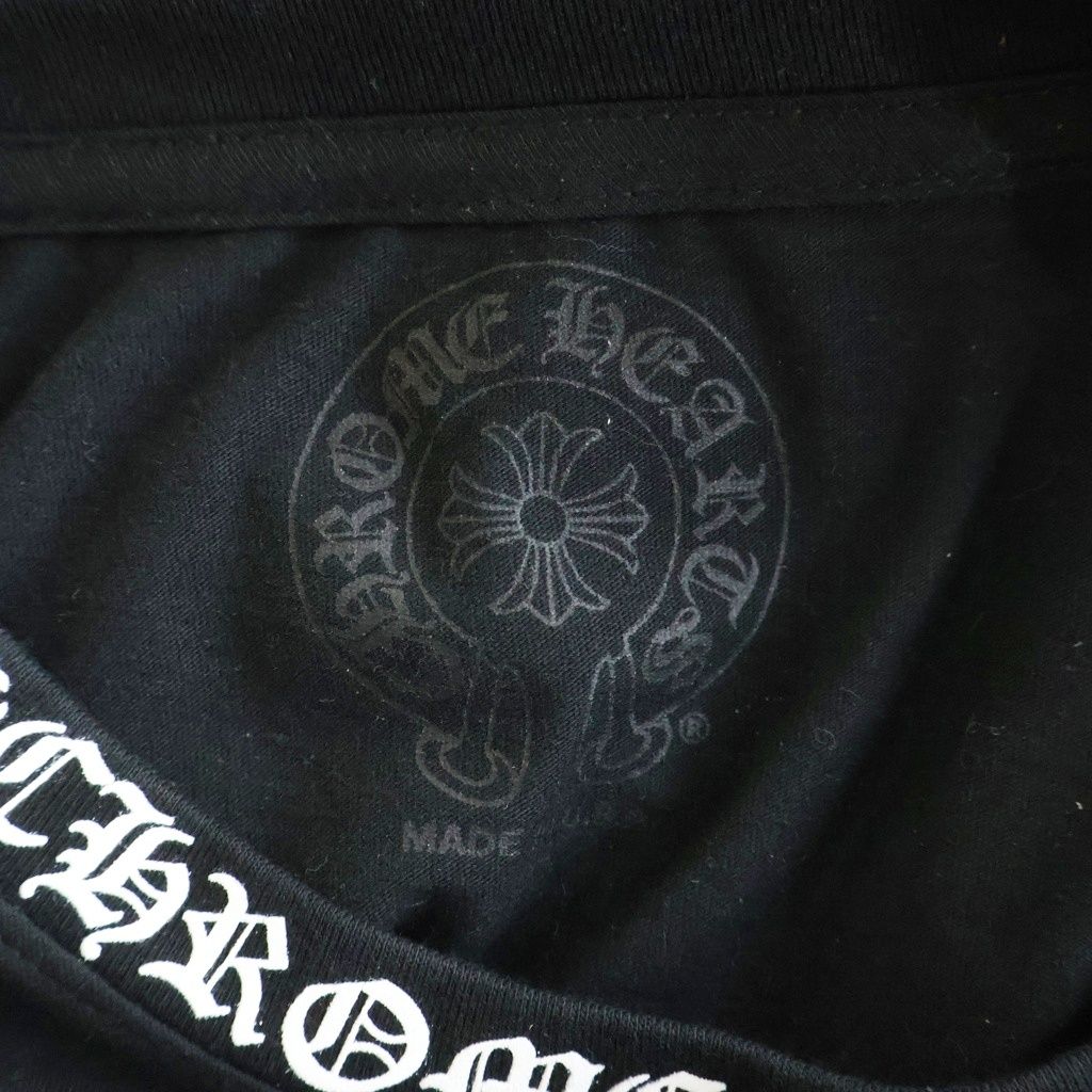 Chrome Hearts CH LS Neck Logo Print Sleeve Long T-Shirt Top Black — view 7