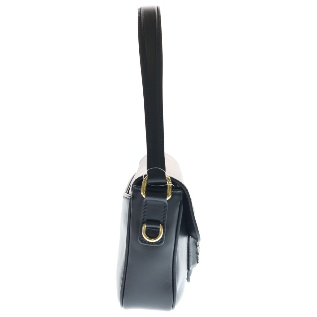 Miu Miu Fine Calf Penny Leather 2-Way Shoulder Handbag Black Acrm — view 3