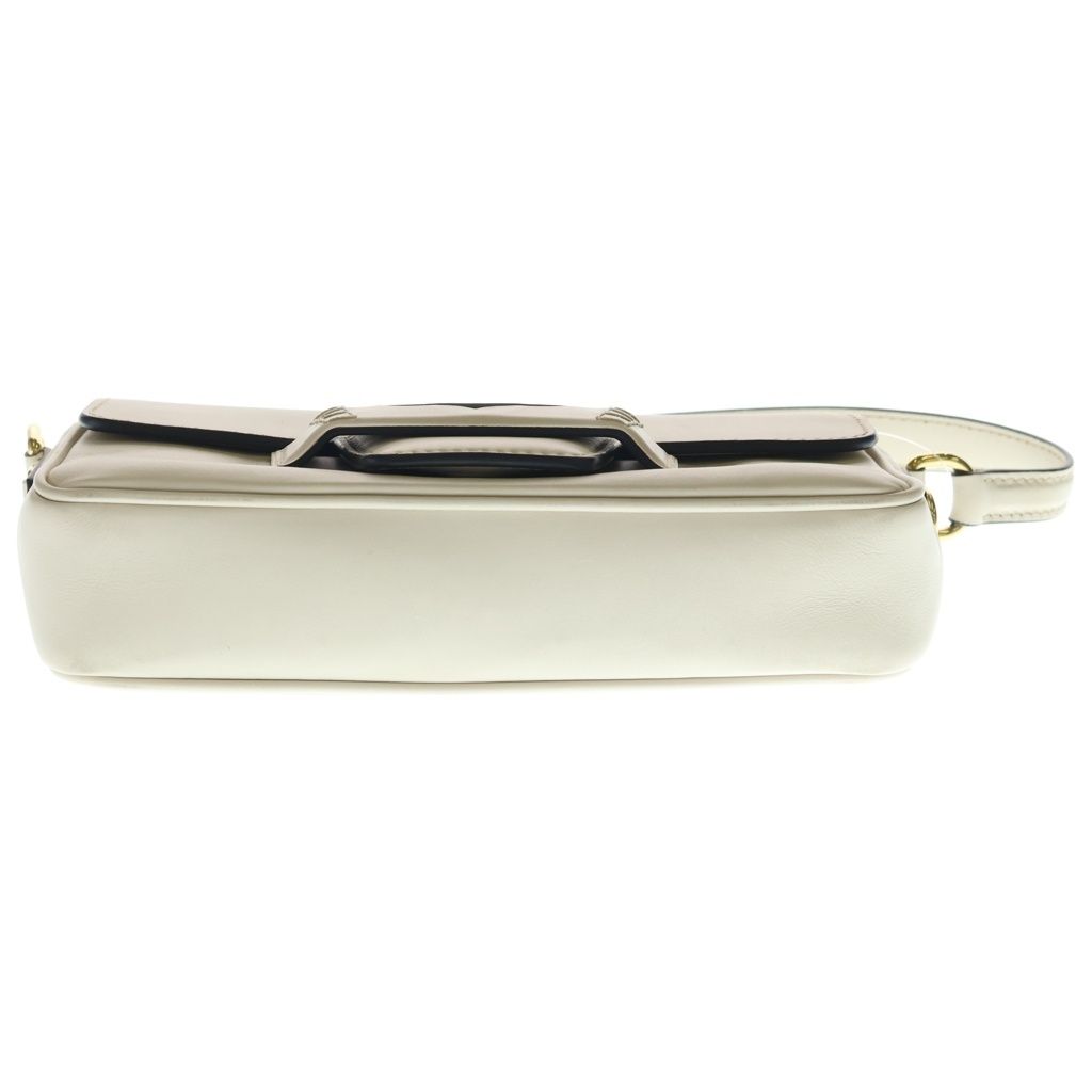 Miu Miu Cfine Calf Penny Leather 2-Way Shoulder Handbag White — view 4