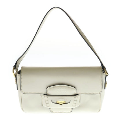 Miu Miu Cfine Calf Penny Leather 2-Way Shoulder Handbag White