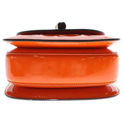Gucci Bamboo Mini Top Handle Patent Leather Shoulder Bag Orange — view 4