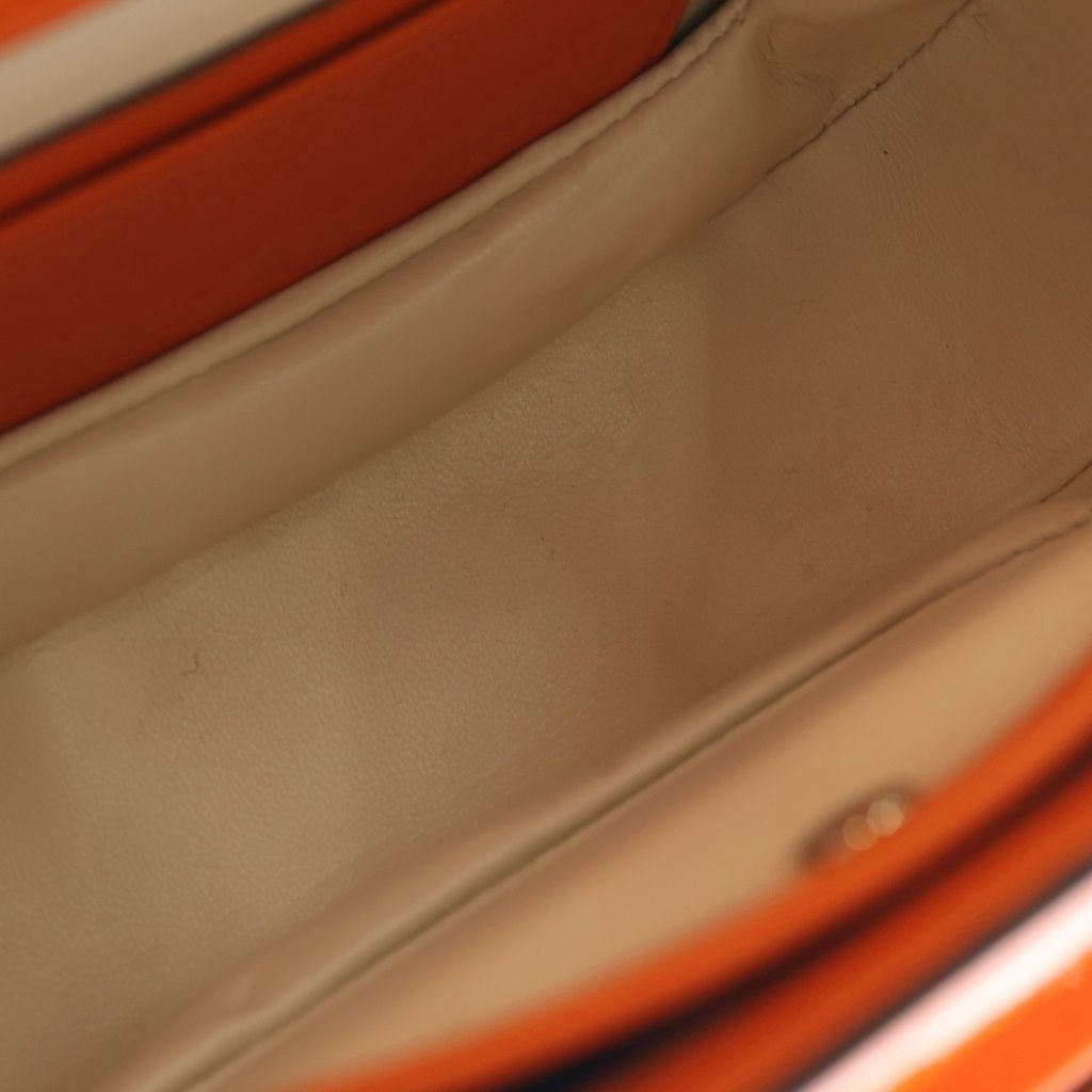 Gucci Bamboo Mini Top Handle Patent Leather Shoulder Bag Orange — view 5