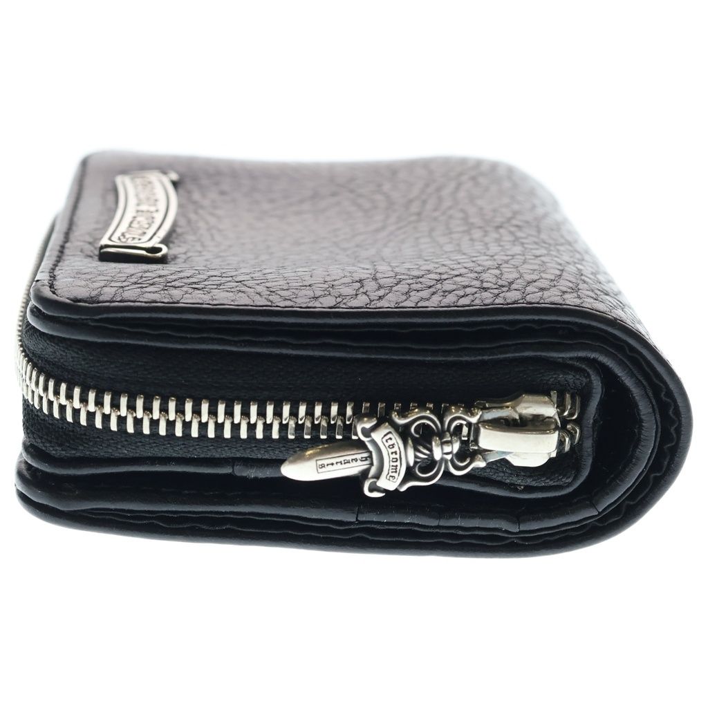 Chrome Hearts SQ Zip Bill Square Zip Leather Wallet Black — view 3