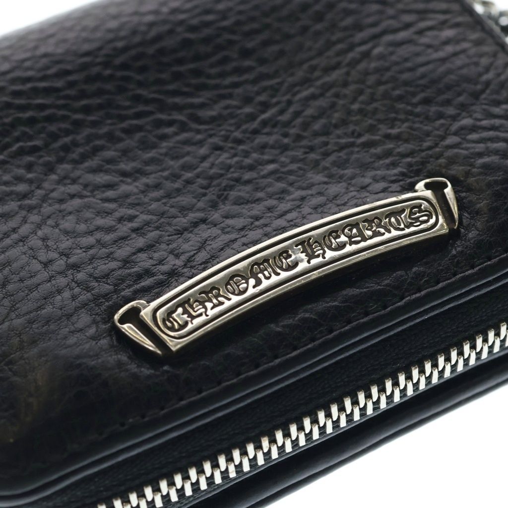 Chrome Hearts SQ Zip Bill Square Zip Leather Wallet Black — view 5