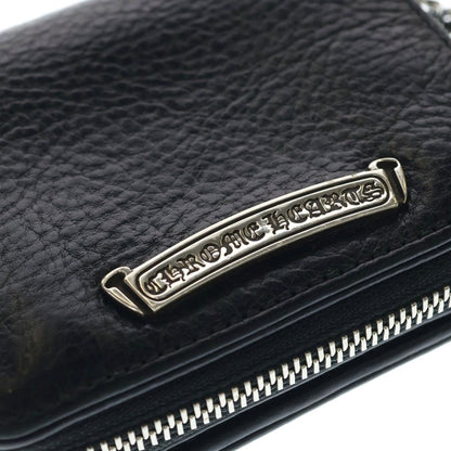 Chrome Hearts SQ Zip Bill Square Zip Leather Wallet Black — view 5