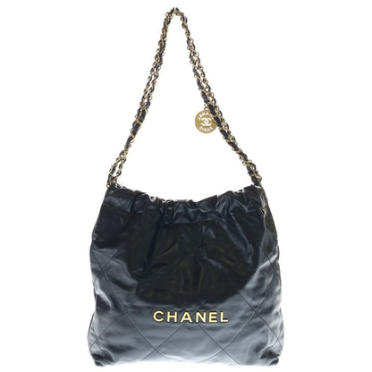 Chanel 22 Tote Chain Black Shiny Calfskin Gold