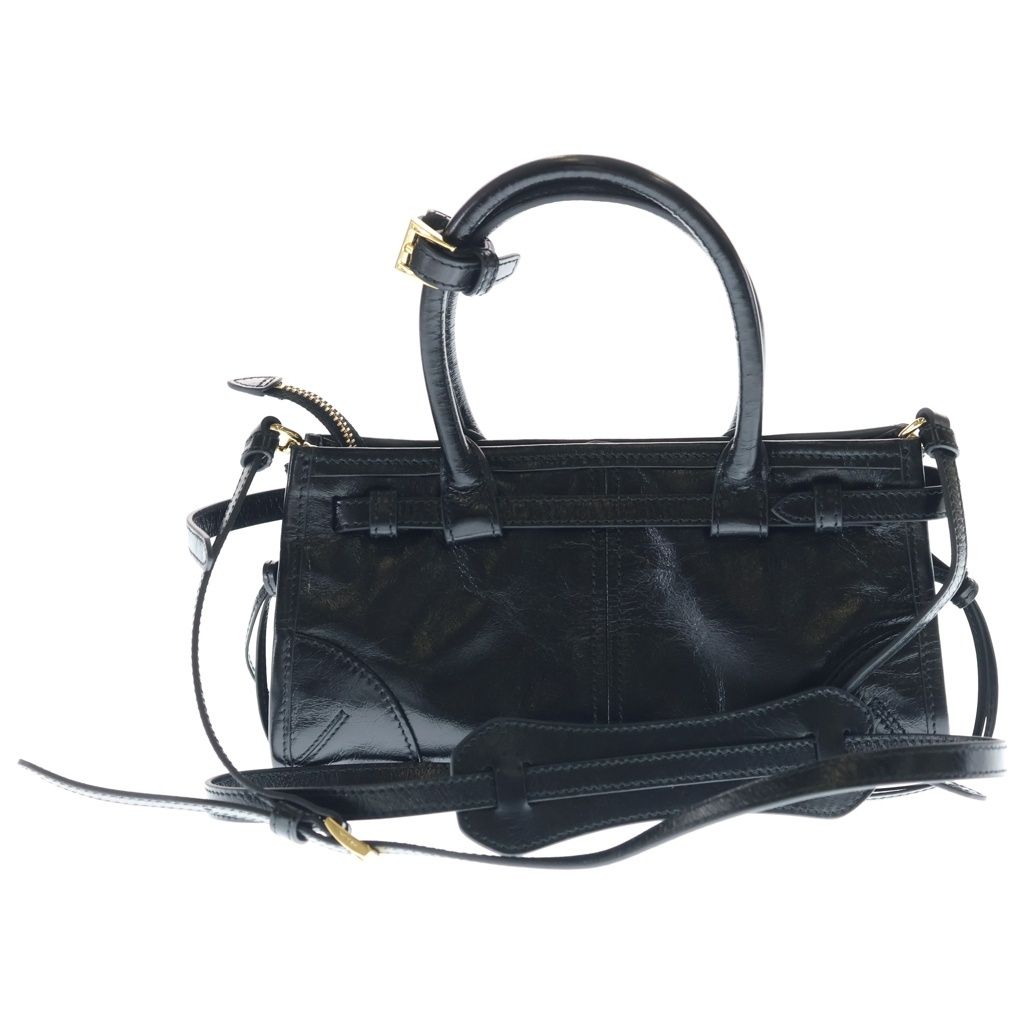 Prada Boni 2-Way Shoulder Bag Black Leather Gold — view 2