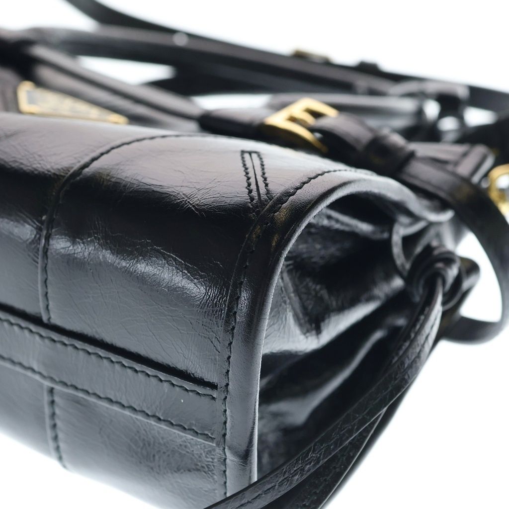 Prada Boni 2-Way Shoulder Bag Black Leather Gold — view 6