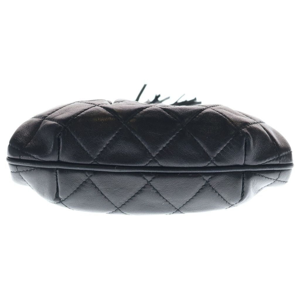 Chanel Quilted CC Logo Lambskin Leather Kiss Lock Fringe Chain Shoulder — view 4