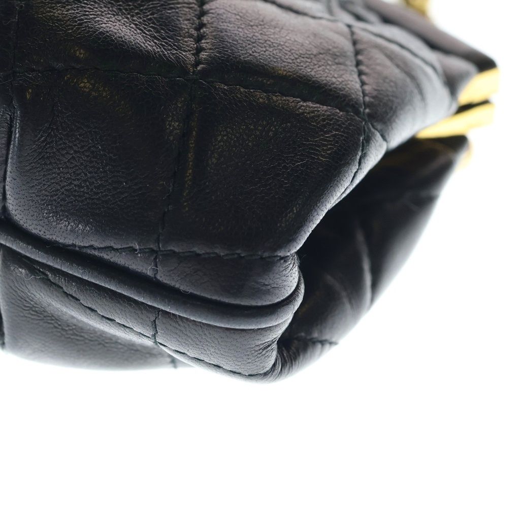 Chanel Quilted CC Logo Lambskin Leather Kiss Lock Fringe Chain Shoulder — view 6