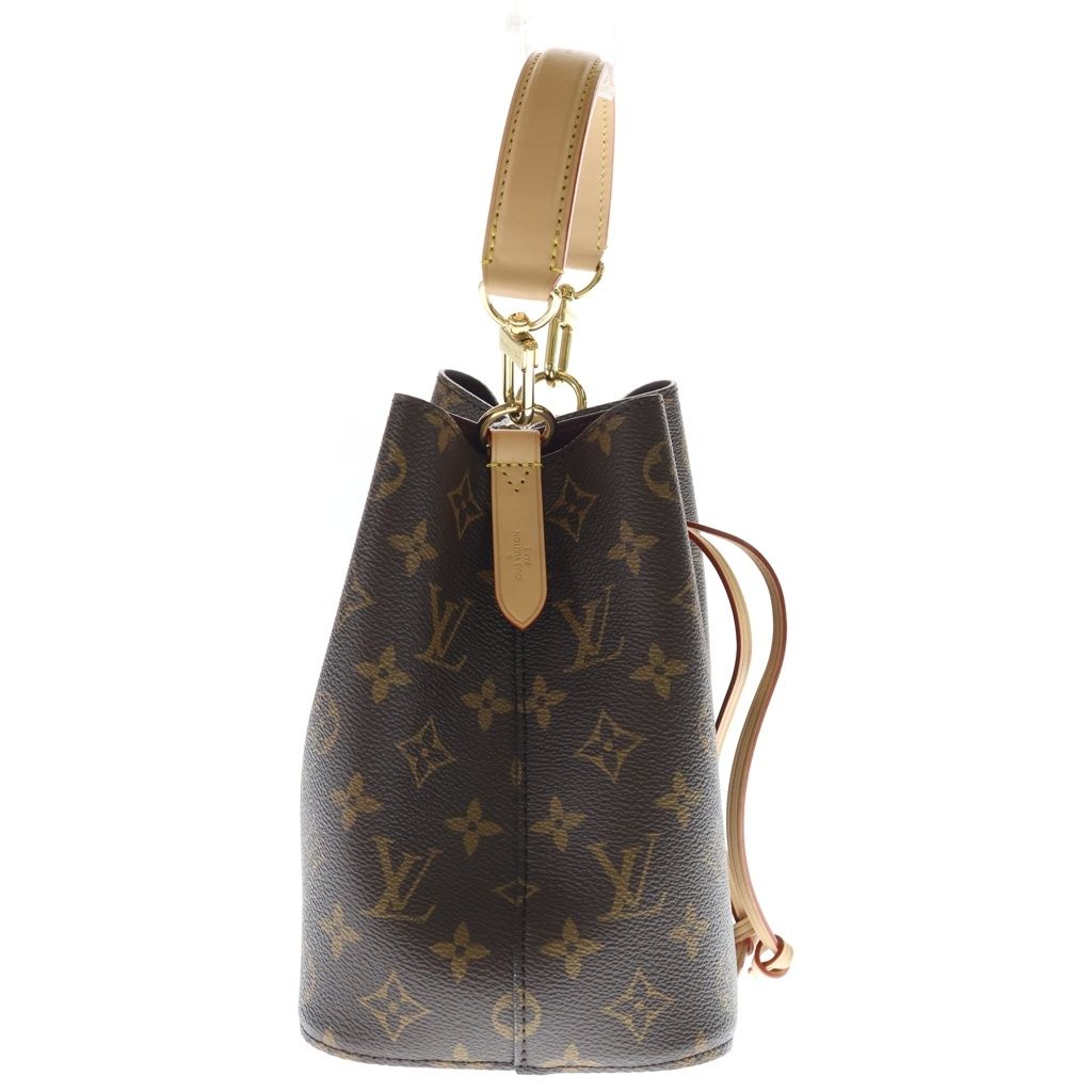 Louis Vuitton Monogram Neo Noe BB 2-Way Shoulder Bag Brown Leather Gold — view 3