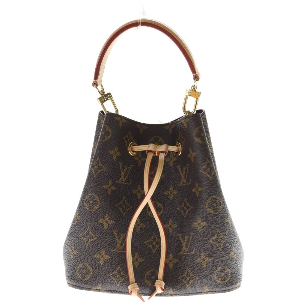 Louis Vuitton Monogram Neo Noe BB 2-Way Shoulder Bag Brown Leather Gold