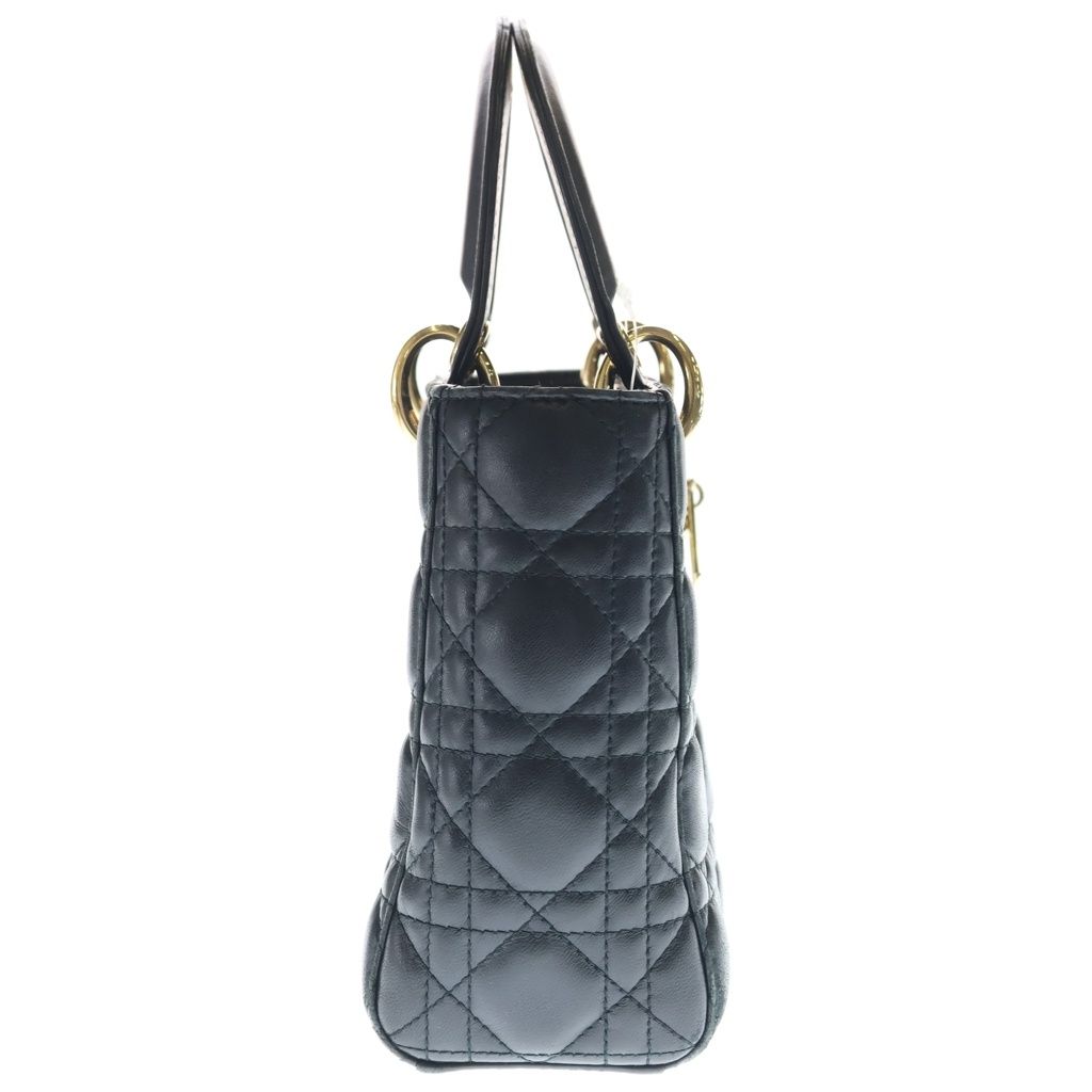 Dior My Lady Small Cannage 2-Way Shoulder Bag Black Leather Gold — view 2