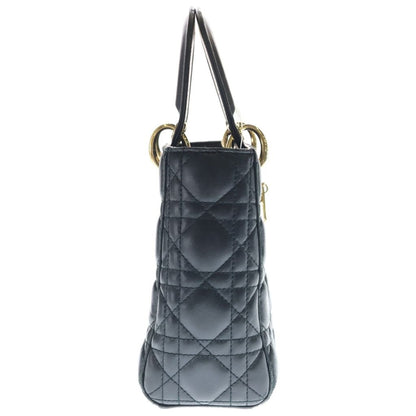 Dior My Lady Small Cannage 2-Way Shoulder Bag Black Leather Gold — view 2