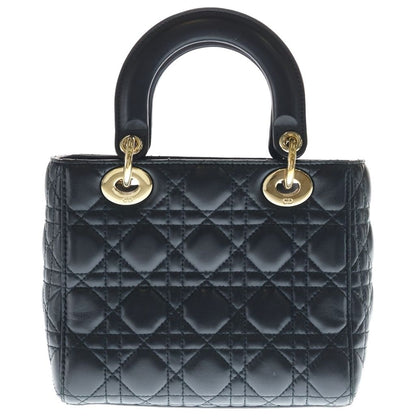 Dior My Lady Small Cannage 2-Way Shoulder Bag Black Leather Gold — view 3