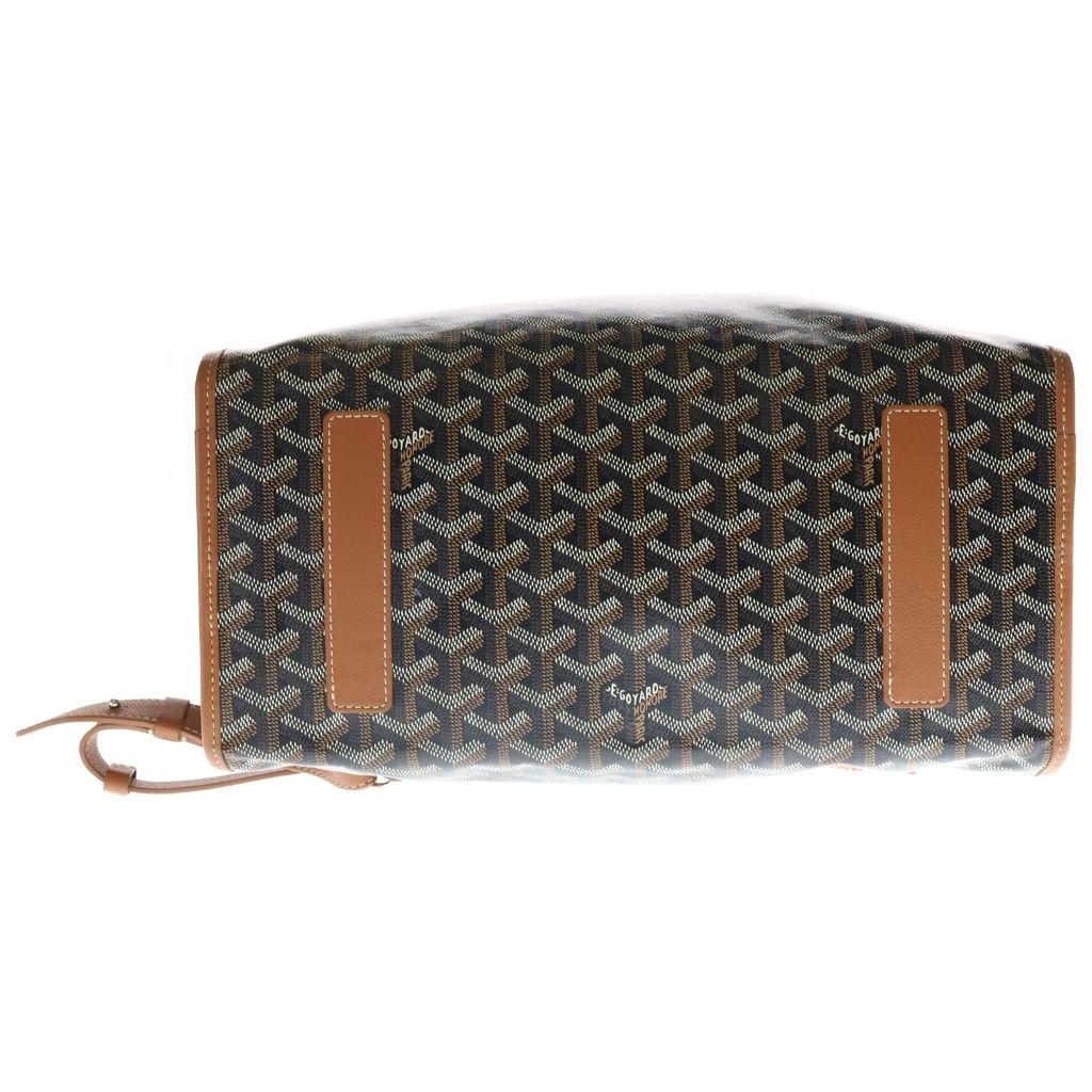 Goyard Saint Léger Herringbone Backpack Brown Leather Silver — view 4