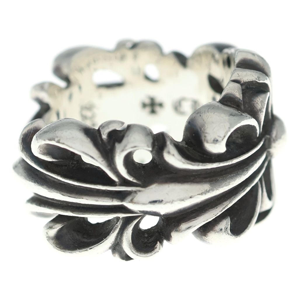 Chrome Hearts Dbl Flrl Crs Double Floral Cross Ring Silver — view 3