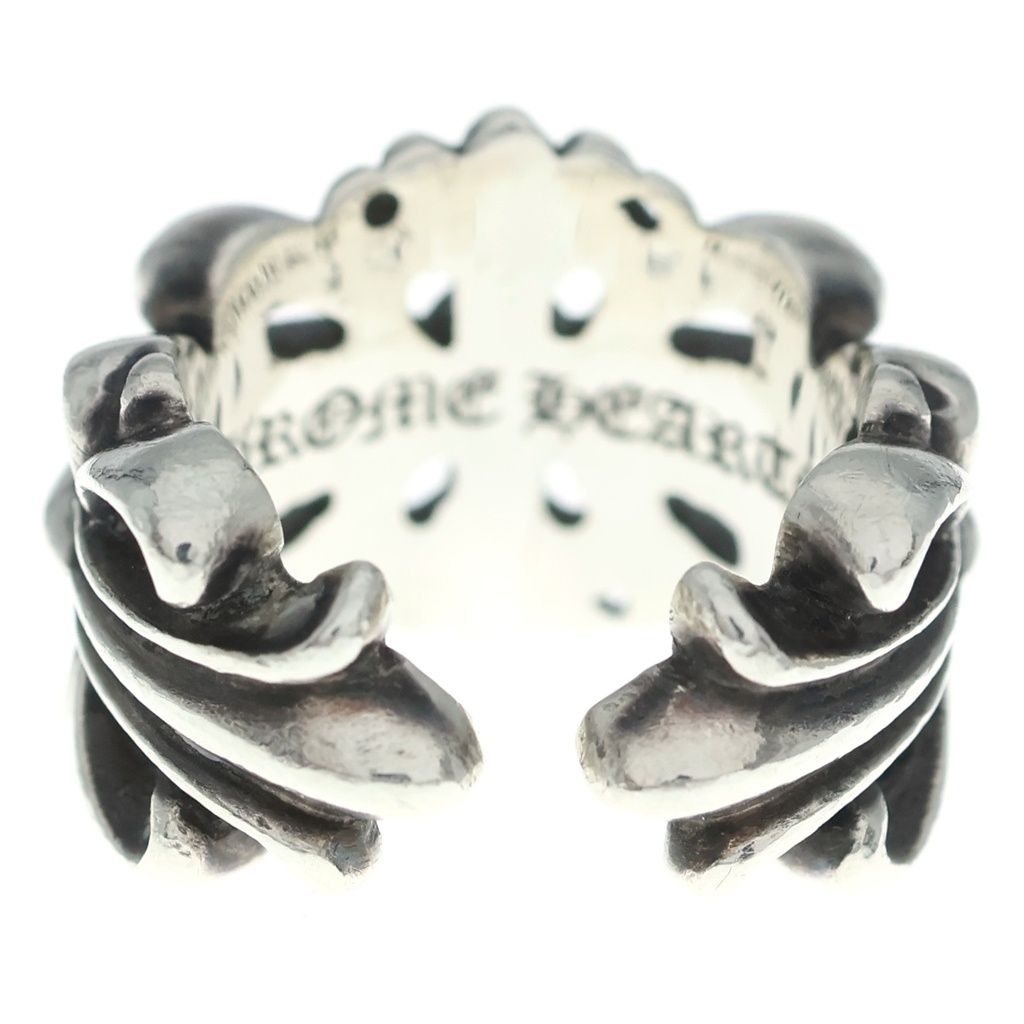 Chrome Hearts Dbl Flrl Crs Double Floral Cross Ring Silver — view 2