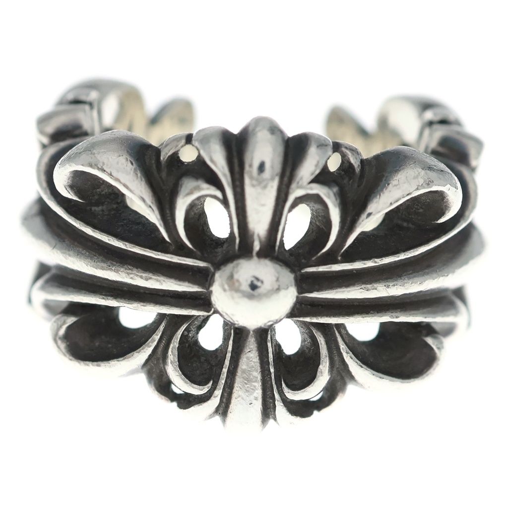 Chrome Hearts Dbl Flrl Crs Double Floral Cross Ring Silver — view 4