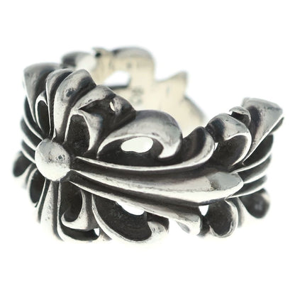 Chrome Hearts Dbl Flrl Crs Double Floral Cross Ring Silver
