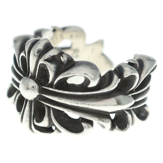 Chrome Hearts Dbl Flrl Crs Double Floral Cross Ring Silver