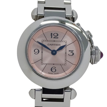 Cartier Watch Miss Pasha Quartz Stainless Steel Silver Pink Round Polished — view 2