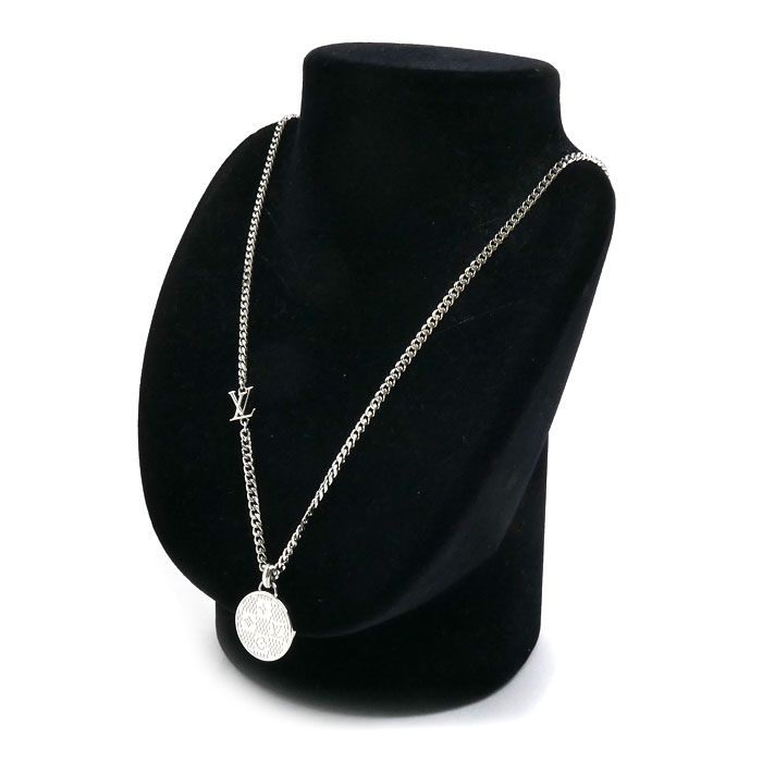 Louis Vuitton Metal Pendant Damier Staple Necklace 45 50 55 cm — view 5
