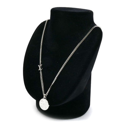 Louis Vuitton Metal Pendant Damier Staple Necklace 45 50 55 cm — view 5