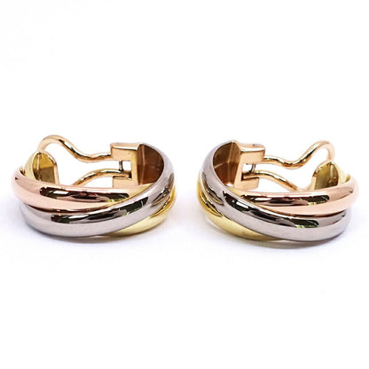 Cartier 18k Yellow Gold WG PG Trinity Earrings Bullion — view 8