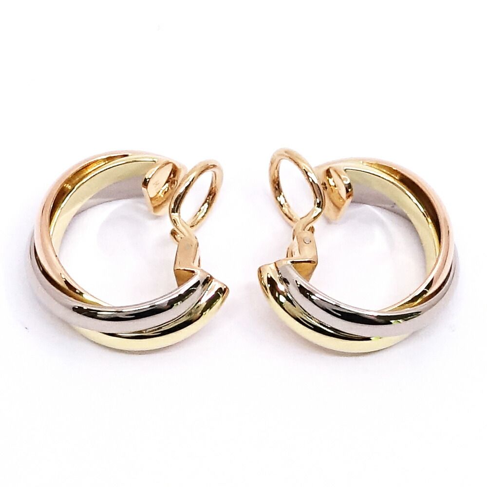 Cartier 18k Yellow Gold WG PG Trinity Earrings Bullion — view 5