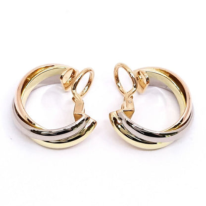 Cartier 18k Yellow Gold WG PG Trinity Earrings Bullion — view 5