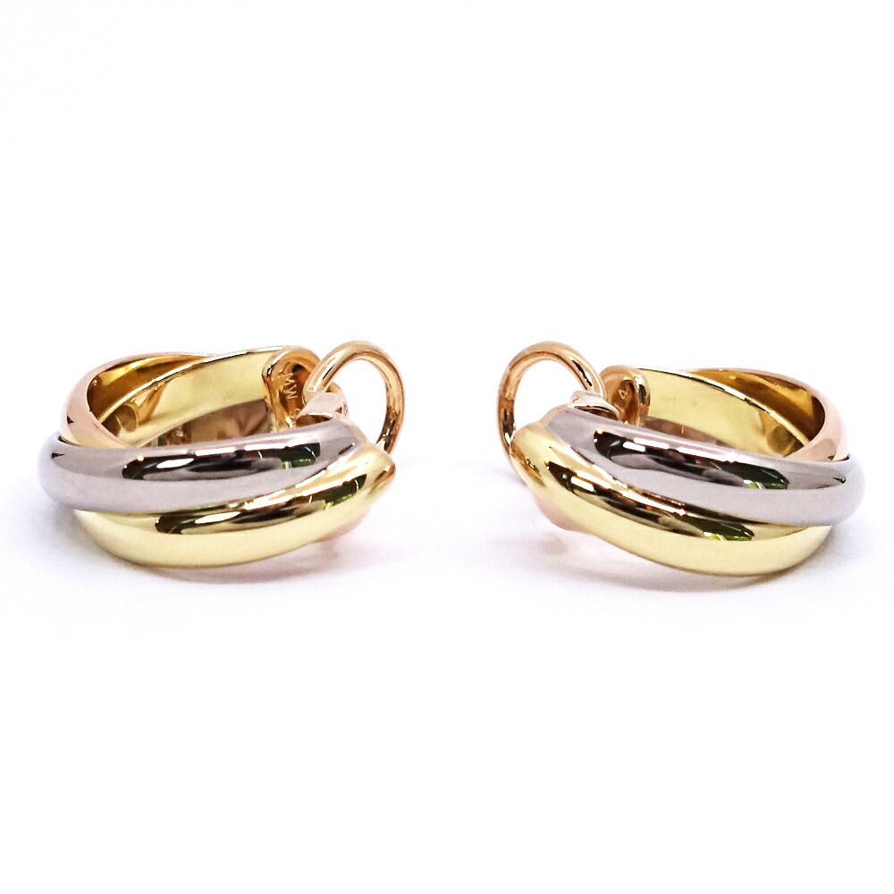 Cartier 18k Yellow Gold WG PG Trinity Earrings Bullion — view 6