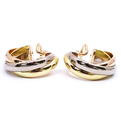 Cartier 18k Yellow Gold WG PG Trinity Earrings Bullion — view 7